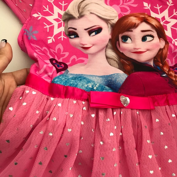 Elsa and Anna Sparkly Tutu Pink Dress - Picture 5 of 7